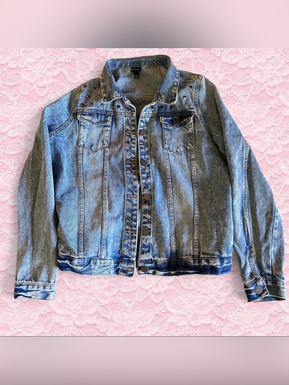 Girls Denim Jacket with Metalic Stud detail